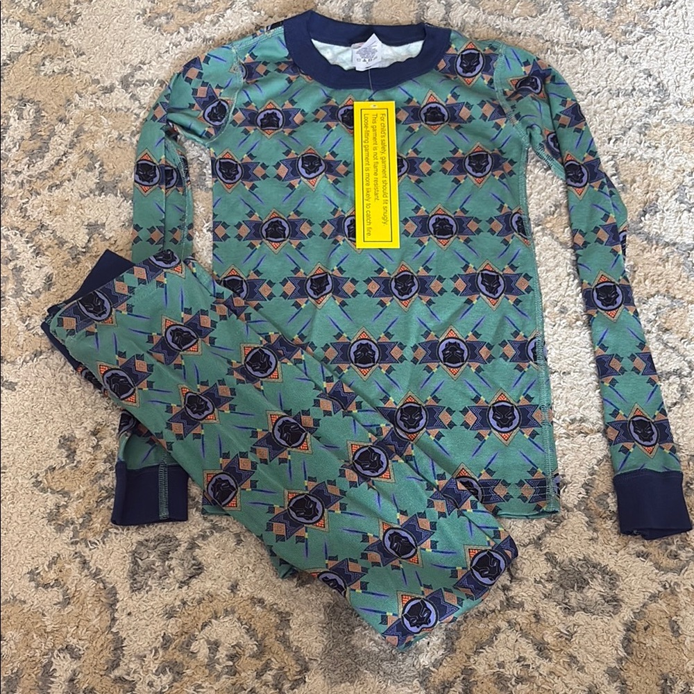 NWT* Hanna Andersson* Black Panther Pajamas - Green and Blue